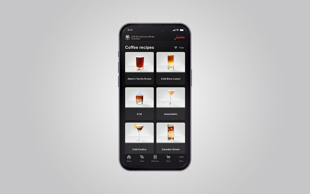 Jura coffee app shop
